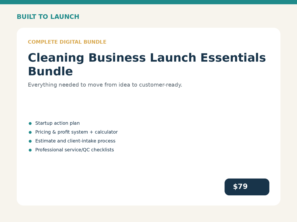 Built to Launch Cleaning Business Launch Essentials Bundle