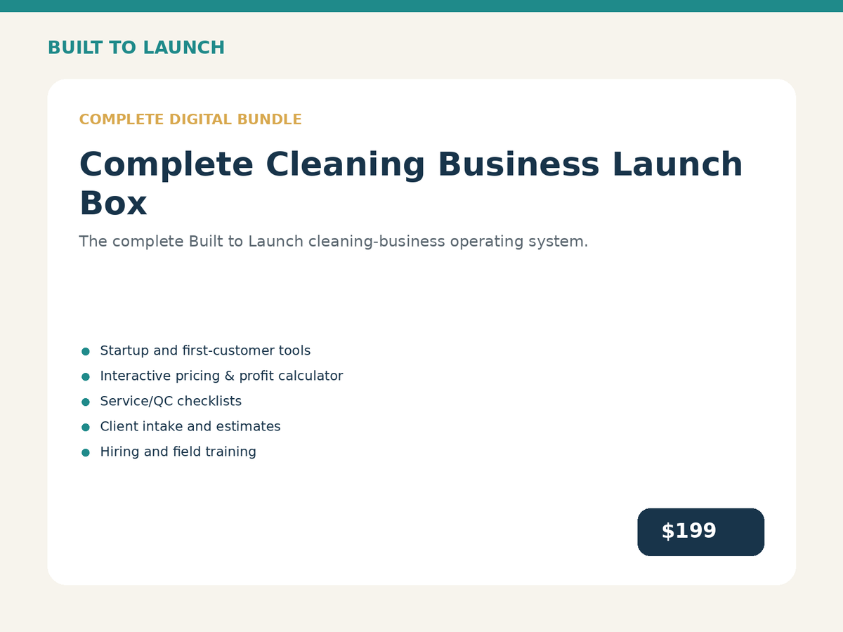 Built to Launch Complete Cleaning Business Launch Box